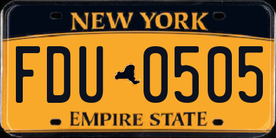 NY license plate FDU0505