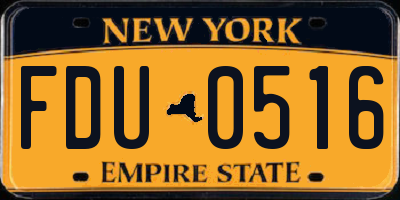 NY license plate FDU0516
