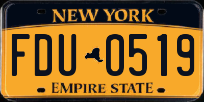 NY license plate FDU0519