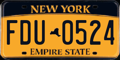 NY license plate FDU0524