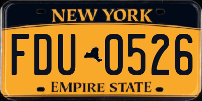 NY license plate FDU0526