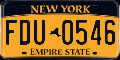 NY license plate FDU0546