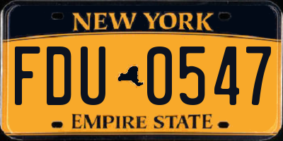 NY license plate FDU0547