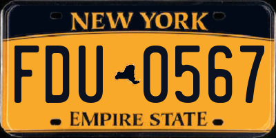 NY license plate FDU0567