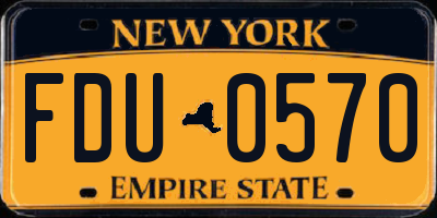 NY license plate FDU0570