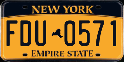 NY license plate FDU0571