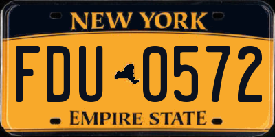 NY license plate FDU0572
