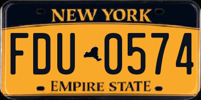 NY license plate FDU0574