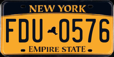 NY license plate FDU0576