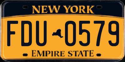 NY license plate FDU0579