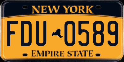 NY license plate FDU0589