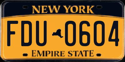 NY license plate FDU0604
