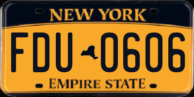 NY license plate FDU0606