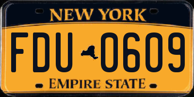 NY license plate FDU0609
