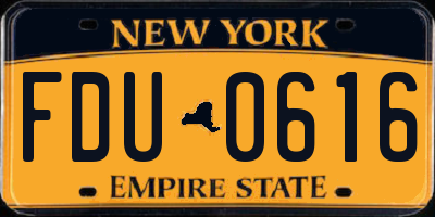 NY license plate FDU0616