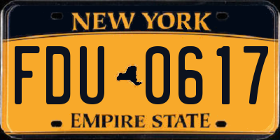 NY license plate FDU0617