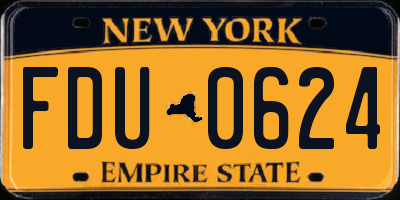 NY license plate FDU0624