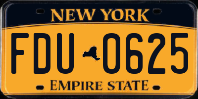NY license plate FDU0625