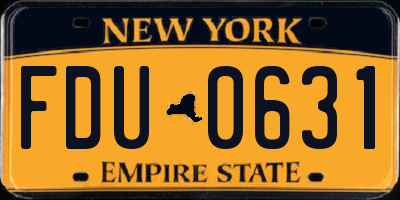 NY license plate FDU0631