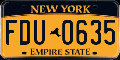 NY license plate FDU0635