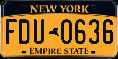 NY license plate FDU0636