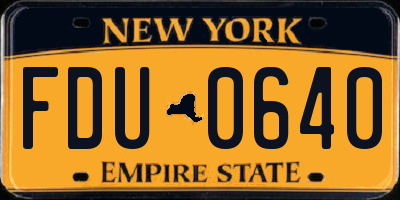 NY license plate FDU0640