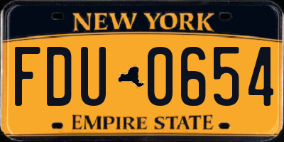 NY license plate FDU0654