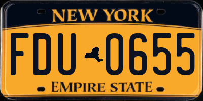 NY license plate FDU0655