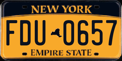 NY license plate FDU0657