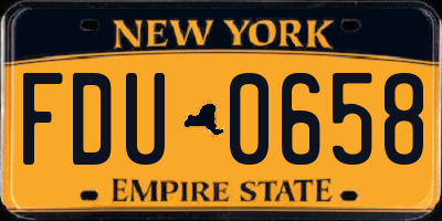 NY license plate FDU0658