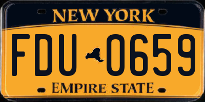 NY license plate FDU0659