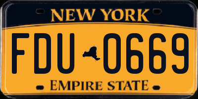 NY license plate FDU0669