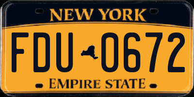 NY license plate FDU0672