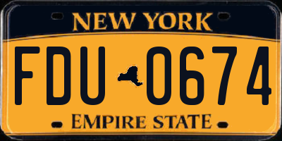 NY license plate FDU0674