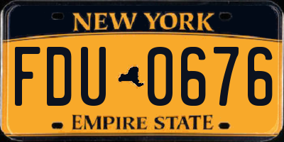NY license plate FDU0676