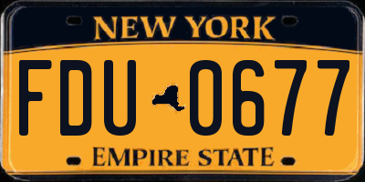 NY license plate FDU0677
