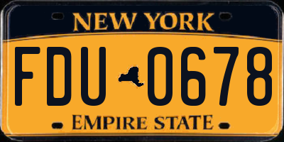 NY license plate FDU0678