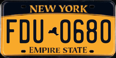 NY license plate FDU0680