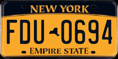 NY license plate FDU0694