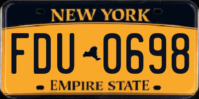 NY license plate FDU0698