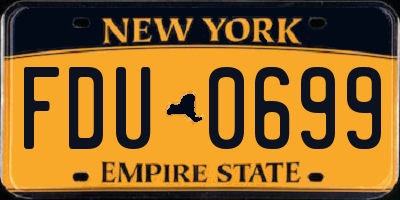 NY license plate FDU0699