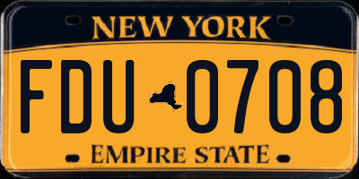 NY license plate FDU0708
