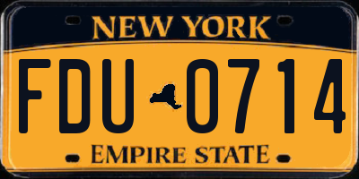 NY license plate FDU0714