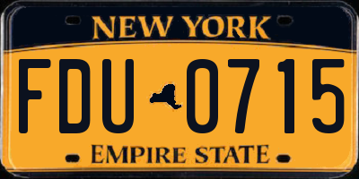 NY license plate FDU0715