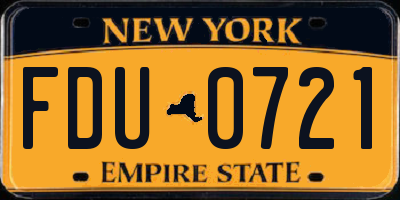 NY license plate FDU0721