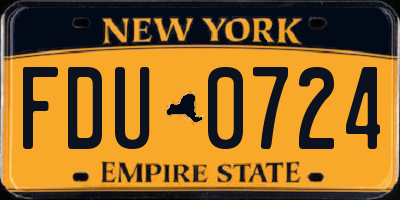 NY license plate FDU0724