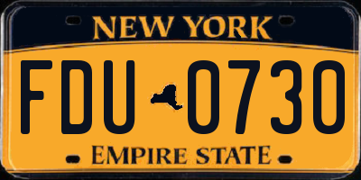 NY license plate FDU0730