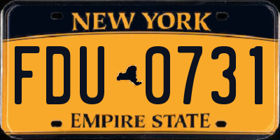 NY license plate FDU0731