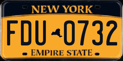 NY license plate FDU0732