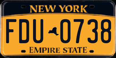 NY license plate FDU0738